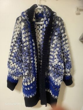 Cozy Crochet Open-Front Cardigan Sweater - Homemade
